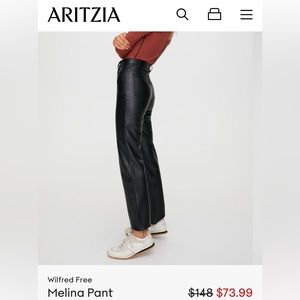 Aritzia Wilfred brand Vegan Leather Pants Size 6